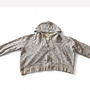 Gray Zip-Up Hoodie J.Crew Vintage Fleece Jacket Size Large Women’s EXCELLENT